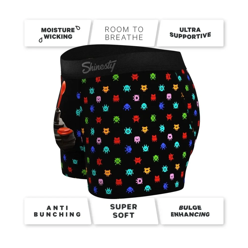 Shinesty The Joystick Ball Hammock Boxer Briefs Men L Retro Arcade Gaming Trunks